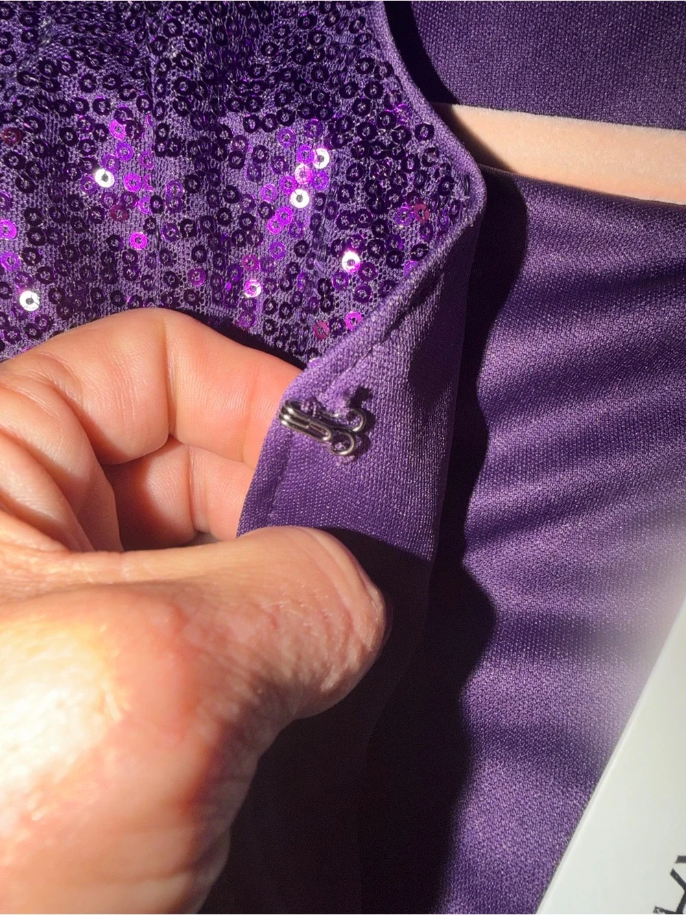 Kate Kasin Purple Sequin Open-Front Cape Jacket - Picture 7 of 7